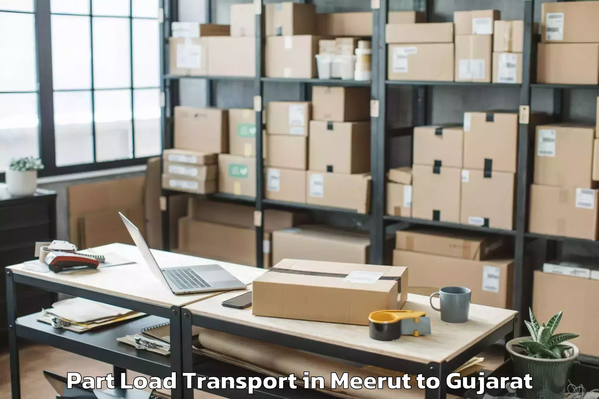 Book Meerut to Kaprada Part Load Transport Online